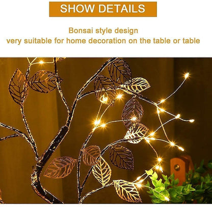Leaf Tree Lamp with Touch Switch – USB & Battery Operated LED Bonsai Tree Light for Bedroom, Baby Room, and Home Decoration(Pack of 1)
