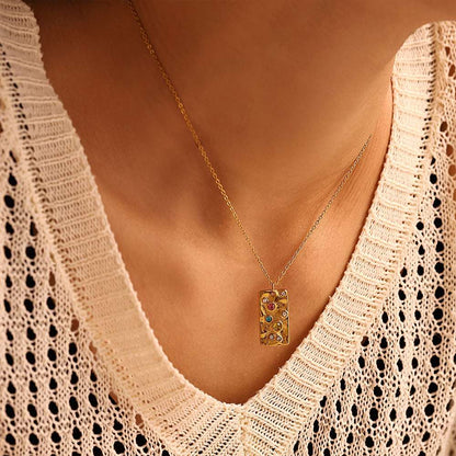 Anti Tarnish Sun Sign Necklace-1pc
