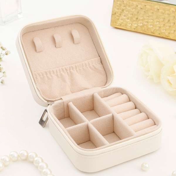 Customised Jewellery Box - Portable Mini Travel Jewellery Box - Initial + Name (Random Color Box)