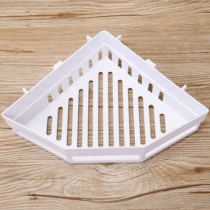 1 Pc Triangular Bathroom Corner Storage Rack – Space-Saving Wall Mounted Shelf for Bathroom & Kitchen