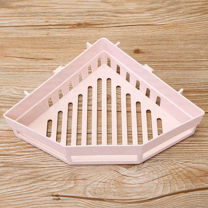 1 Pc Triangular Bathroom Corner Storage Rack – Space-Saving Wall Mounted Shelf for Bathroom & Kitchen