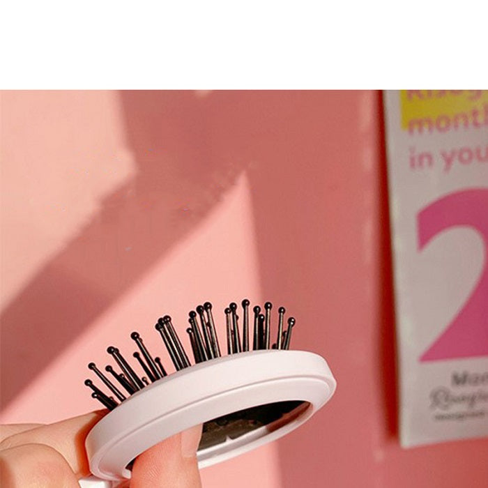 "Cartoon Printed Mini Mirror with Comb – Random Print, Portable Pocket Accessory ( Pack of  1 )