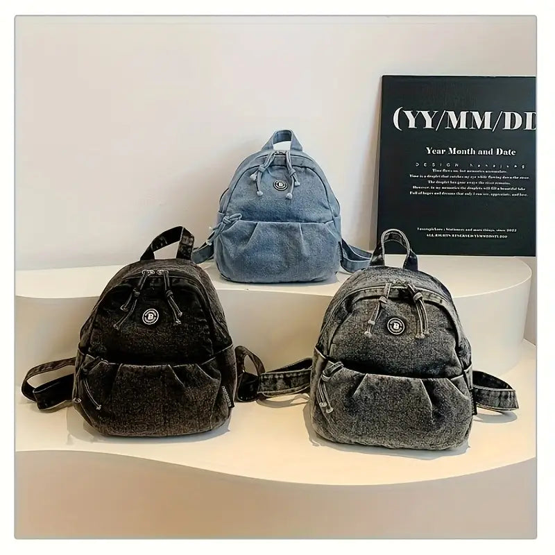 Trendy Denim Mini Backpack for Girls – Lightweight, Stylish & Perfect for College or Travel
