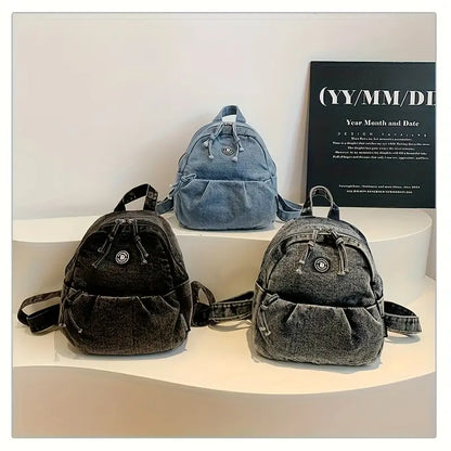 Trendy Denim Mini Backpack for Girls – Lightweight, Stylish & Perfect for College or Travel