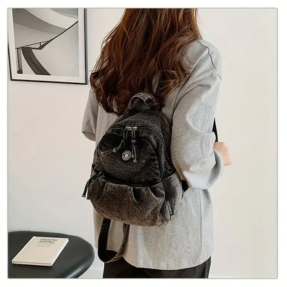 Trendy Denim Mini Backpack for Girls – Lightweight, Stylish & Perfect for College or Travel