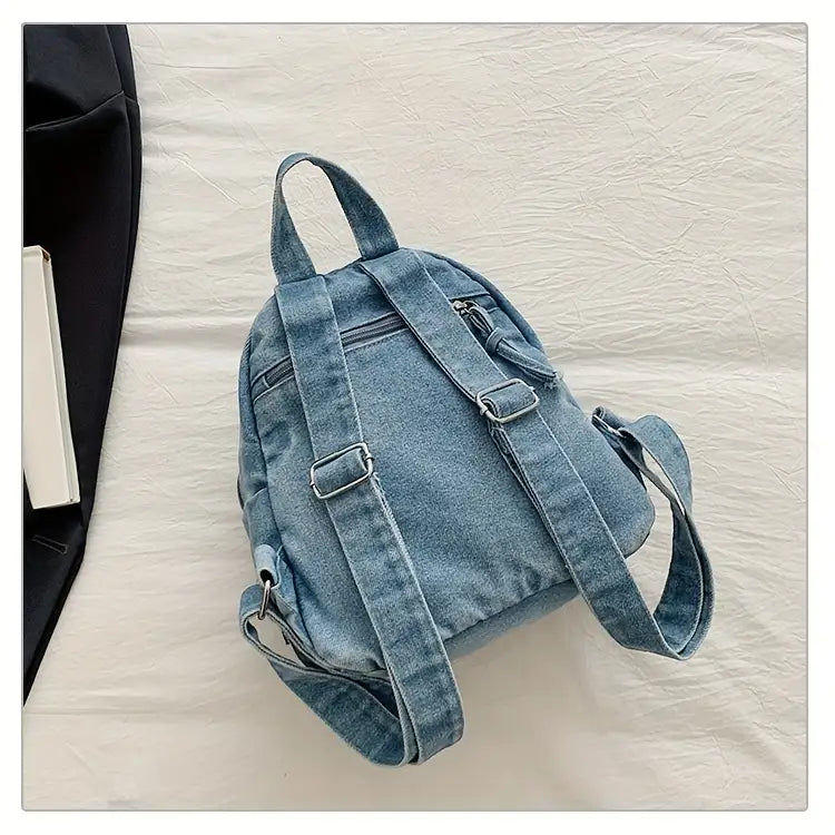 Trendy Denim Mini Backpack for Girls – Lightweight, Stylish & Perfect for College or Travel