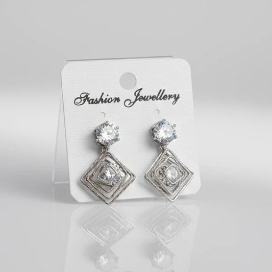 Elegant Diamond Dangle Earrings for Women - Geometric Drop Earrings - Cubic Zirconia Statement Jewelry(Random color-1 Pair)
