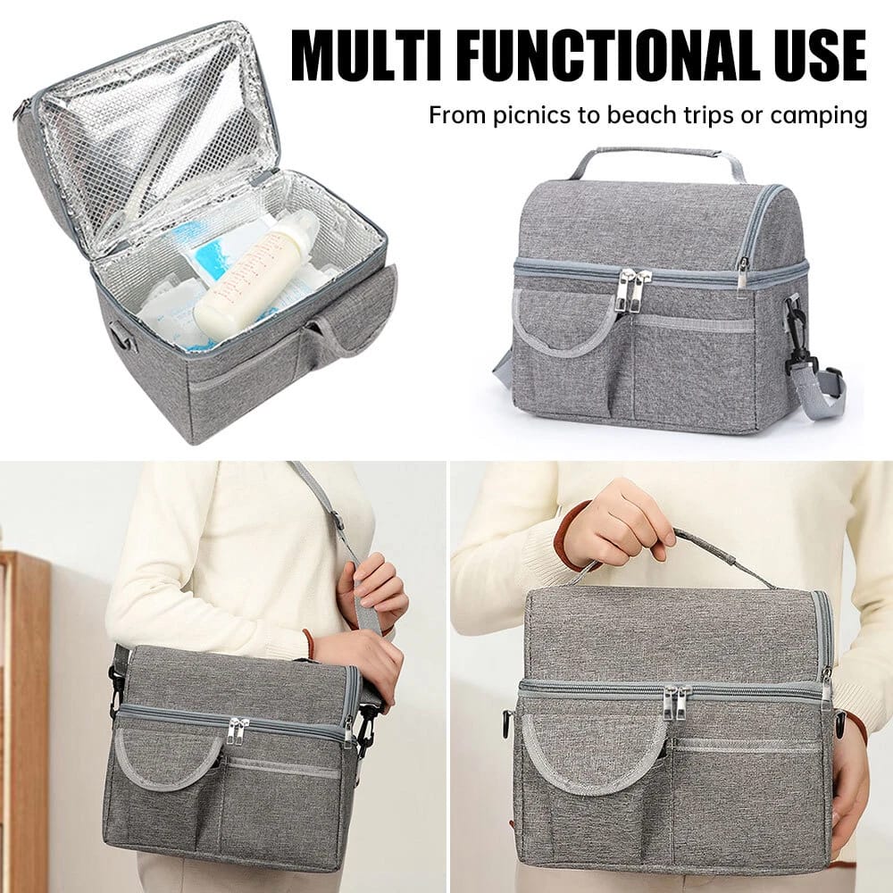 Double Deck Insulated Lunch Bag for Office & Travel – Leakproof, Spacious & Stylish