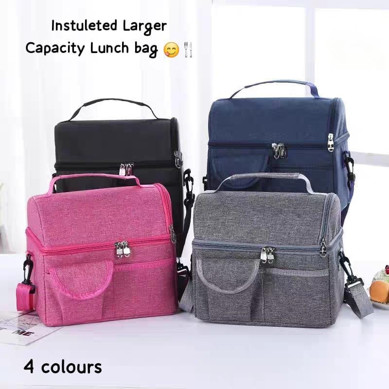 Double Deck Insulated Lunch Bag for Office & Travel – Leakproof, Spacious & Stylish