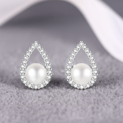 Elegant Dew Drop White Natural Pearl Earrings for Women – Classic Stud & Drop Design, Wedding, Party & Daily Wear Jewelry (Random color-1 Pair)