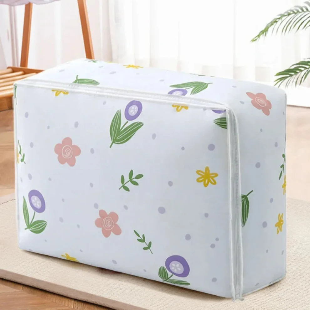 Medium Quilt Storage Bag – Foldable Clothes Organizer for Blanket, Pillow & Saree Storage (pack of 2))