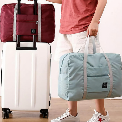 Folding Travel Bag – Lightweight Nylon Hand Luggage Duffle Bag for Men & Women | Foldable Carry-On Travel Tote for Gym, Weekend & Air Travel (Random color-Pack of 1)
