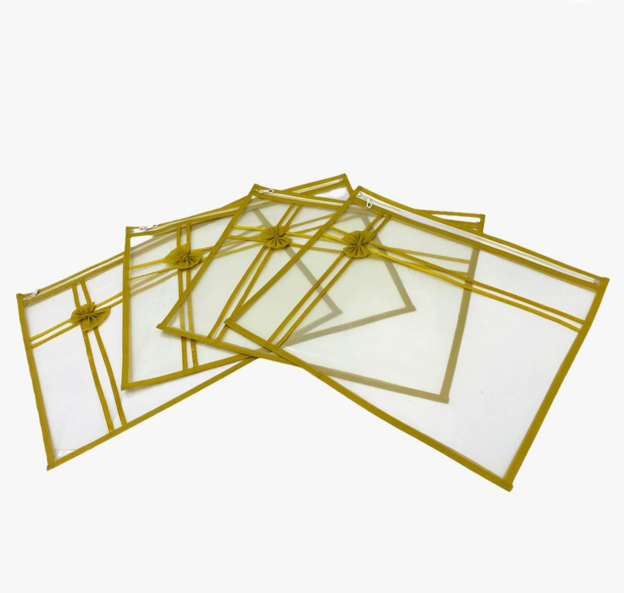 Golden Border Transparent Cloth Cover (Pack of 10)