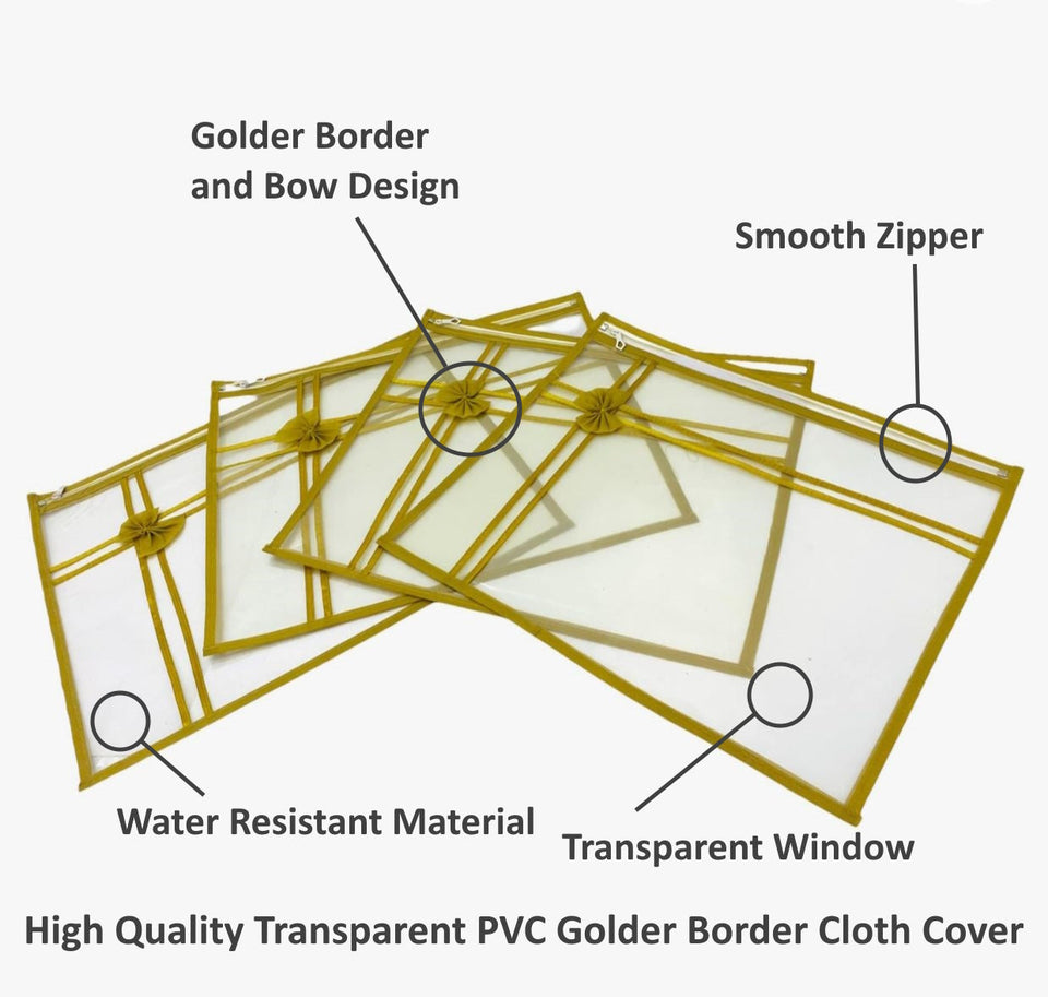 Golden Border Transparent Cloth Cover (Pack of 10)