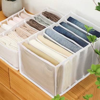 7 Compartment Transparent Clothes Storage Organizer – Heavy Duty Wardrobe Organizer for Shirts, Jeans & Folded Clothes (Pack of 1 )