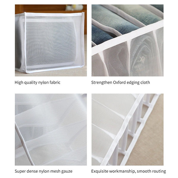 7 Compartment Transparent Clothes Storage Organizer – Heavy Duty Wardrobe Organizer for Shirts, Jeans & Folded Clothes (Pack of 1 )