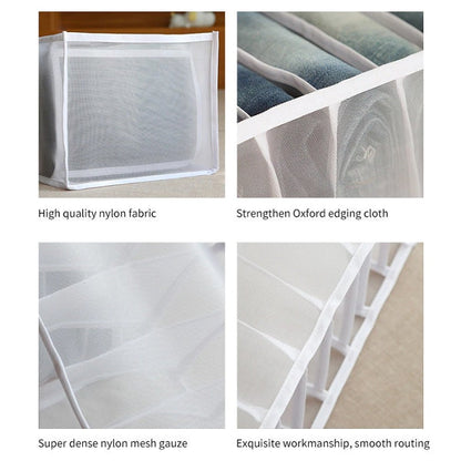 7 Compartment Transparent Clothes Storage Organizer – Heavy Duty Wardrobe Organizer for Shirts, Jeans & Folded Clothes (Pack of 1 )