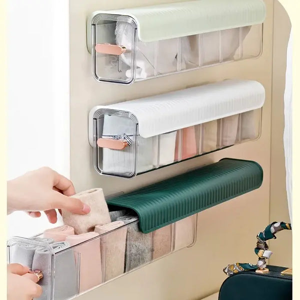 6 Slot Socks Organizer– Drawer Divider & Storage Box for Socks, Underwear & Accessories (Pack of 1)
