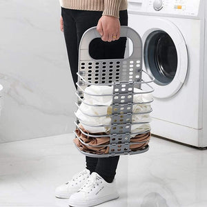 Portable Wall Mounted Bathroom Hanging Mesh Laundry Basket for Toiletries and Dirty Clothes. Convenient Washing Bin with Magic Sticker. Perfect for Bathroom or Bedroom