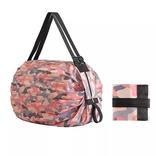 Reusable Folding Shopping Bag – Waterproof, Portable, and Foldable Travel Luggage Tote (Random color) (Pack of 1)