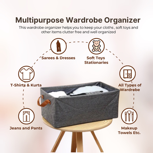 26L Grey Folding Wardrobe Organizer