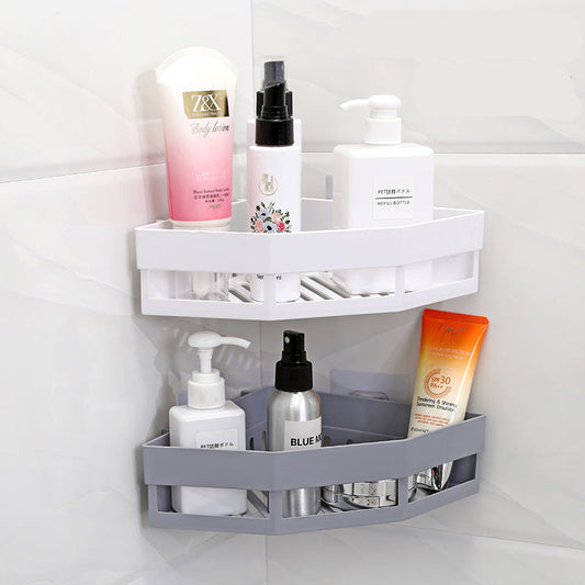 1 Pc Triangular Bathroom Corner Storage Rack – Space-Saving Wall Mounted Shelf for Bathroom & Kitchen