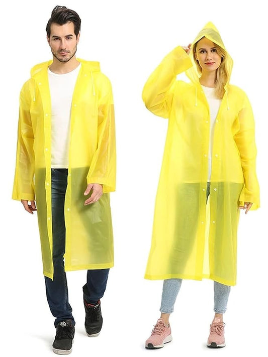 Waterproof Hooded Raincoat – Lightweight Unisex Rain Wear for Men & Women (Random Color)