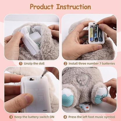 Soft Breathing Teddy with Music, Lights & Breathing Motion