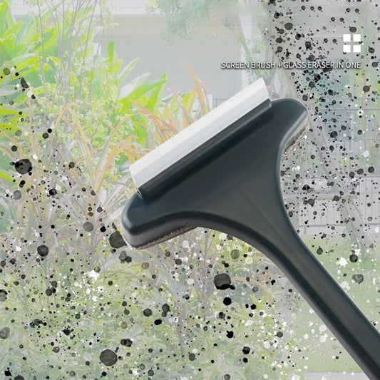 Window Screen Cleaning Brush with Wiper – Multi-Functional Plastic Cleaning Tool for Windows, Glass, and Screens (Random color-Pack of 1)