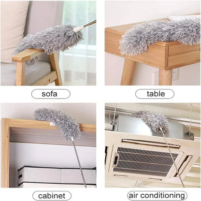 Extendable Microfiber Feather Duster - Telescopic Cleaning Brush for Dust, Cobwebs & Hard-to-Reach Areas (Pack of 1)