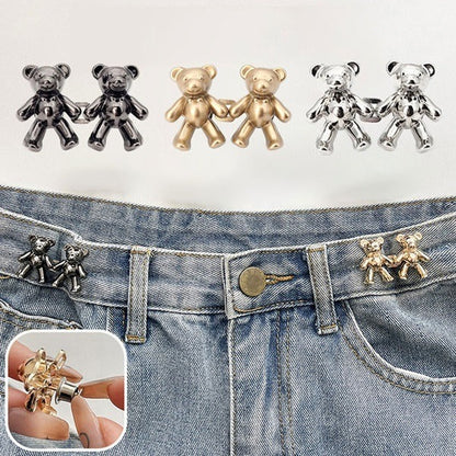 1 Pair Bear Button Jeans Buckle