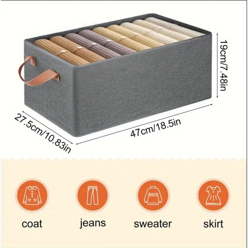 26L Grey Folding Wardrobe Organizer
