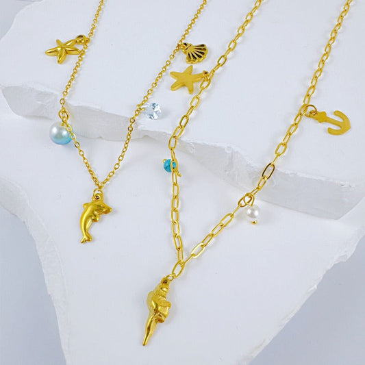 Anti Tarnish Charm Necklace (Random Charms) -1pc
