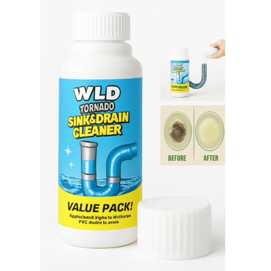 Wild Tornado Sink & Drain Cleaner – Powerful Clog Remover Powder for Toilet, Washbasin, Septic Tank, Sinks & Pipes [Buy 1 Get 1 Free]