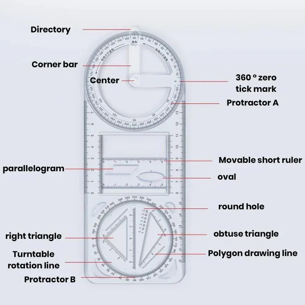 All in one - Multifunctional Geometric Ruler.g (Buy 1 Get 1 Free).g
