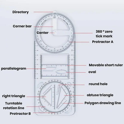 All in one - Multifunctional Geometric Ruler.g (Buy 1 Get 1 Free).g