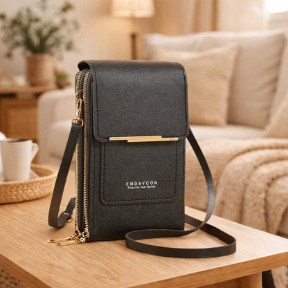Anti-Theft PU Leather Crossbody Bag for Women — Touch-Screen Phone Pocket, Wallet Style, Adjustable Strap, Everyday Secure Shoulder Bag
