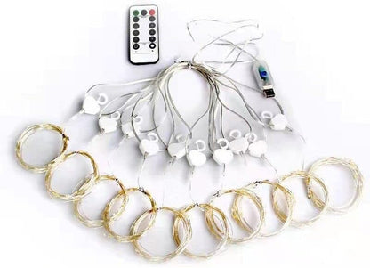 Curtain Fairy Lights, Colourful Copper Wire Window Lights, Multicoloured Fairy Lights with Remote Control (Warm White)