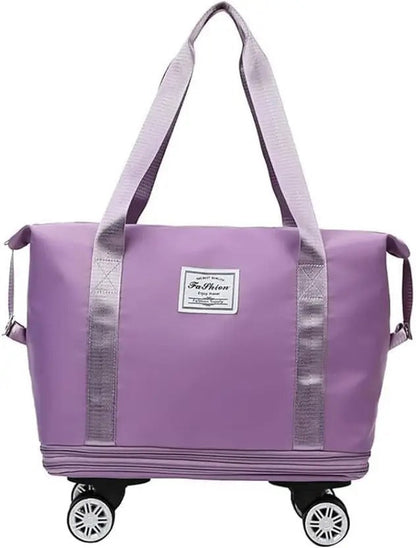 Duffel Trolley Bag with Wheels, Expandable Foldable Luggage Bag for Travel