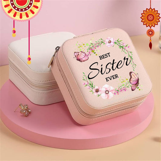 'Best Sister Ever' Travel Jewelry Box - Perfect Gift for Sisters and Best Friends